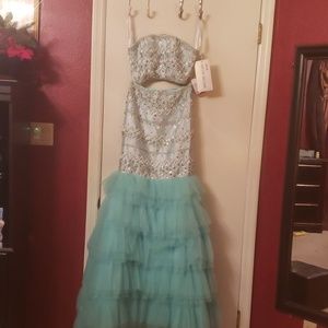 Formal two piece beaded gown